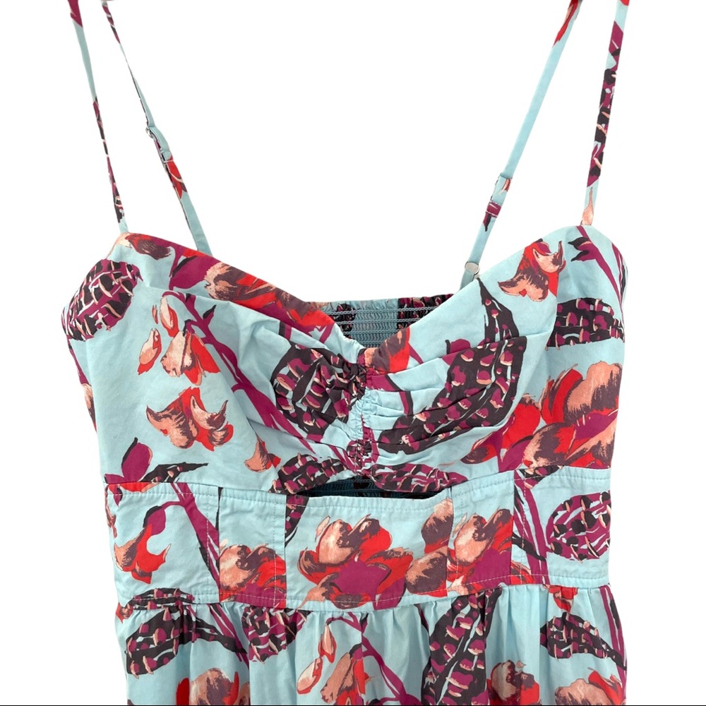 A.L.C. Blue and Red Floral Midi Dress - Picture 6 of 14